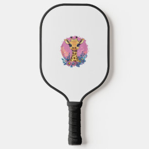 Adorable Giraffe Surrounded By Flowers _2 Pickleball Paddle