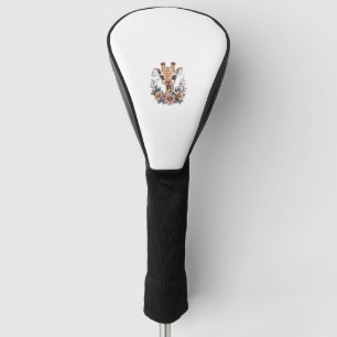 Adorable Giraffe Surrounded By Flowers _6 Golf Head Cover