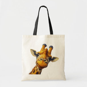 Adorable Giraffe Tote Bag Oil Painting Style