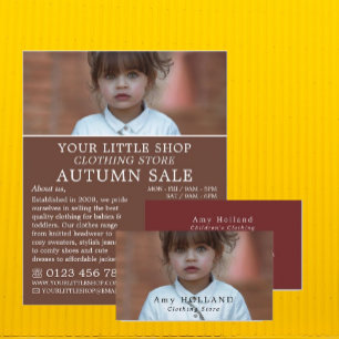 Adorable Girl, Children's Clothing Store Advert Flyer