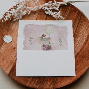 Adorable Girl Elephant Rustic Boho Baby Shower Envelope