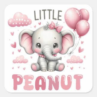 Adorable Girl Little Peanut  Square Sticker