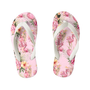 Adorable Girls And Flamingos  Kid's Thongs