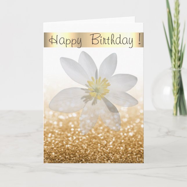 Adorable Girly,Daisy ,Glittery,Bokeh ,Personalised Card (Front)