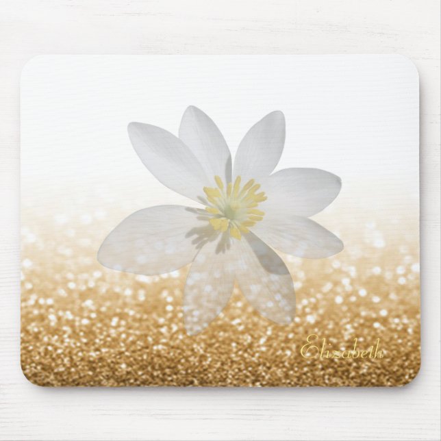 Adorable Girly,Daisy ,Glittery,Bokeh ,Personalised Mouse Pad (Front)