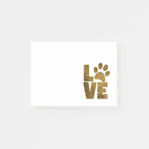 Adorable Glitter Paw Print Post-it Notes