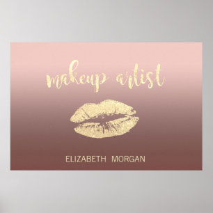 Adorable Glittery  Lips,Kiss,Makeup artist Poster