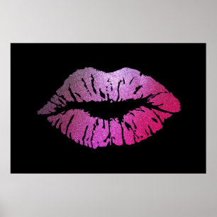 Adorable Glittery Lips,Kiss Poster