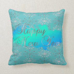 Adorable Glittery Silver Snowflakes Cushion