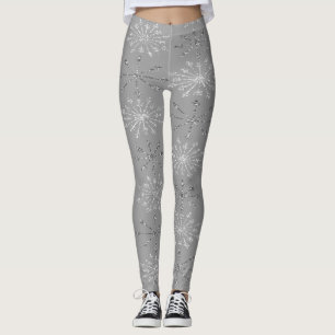 Adorable Glittery Snowflakes,Christmas Leggings