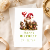 Adorable Gnome Birthday Card for Kids