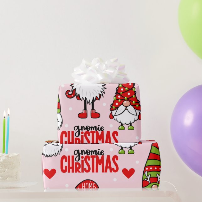 Adorable Gnome Gnomie Christmas Holiday Pattern Wrapping Paper (Party Gifts)