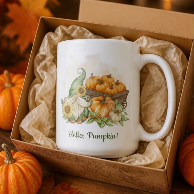 Adorable Gnome Hellp Pumpkin  Coffee Mug (Creator Uploaded)