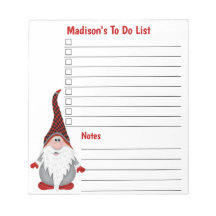 Adorable Gnome Kids Personalised To Do List