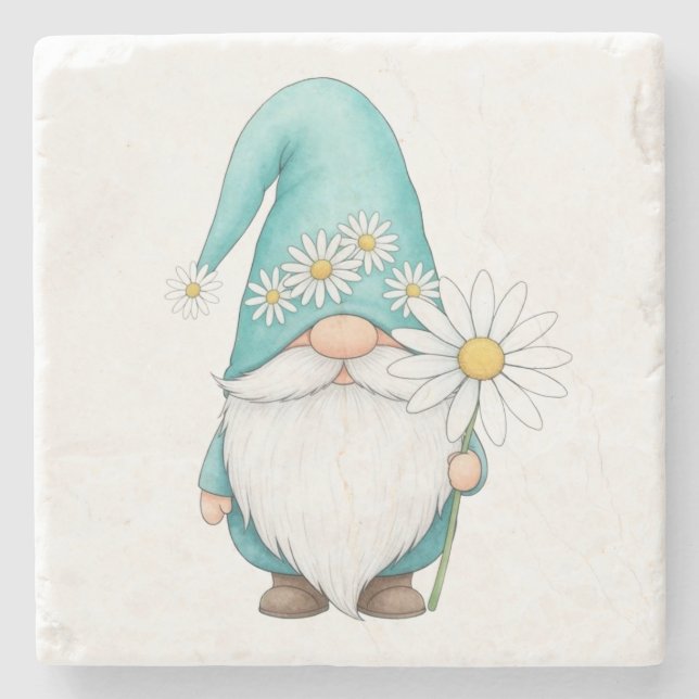 Adorable Gnome Marble Coaster (Front)