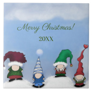 Adorable Gnome Posse Ceramic Tile