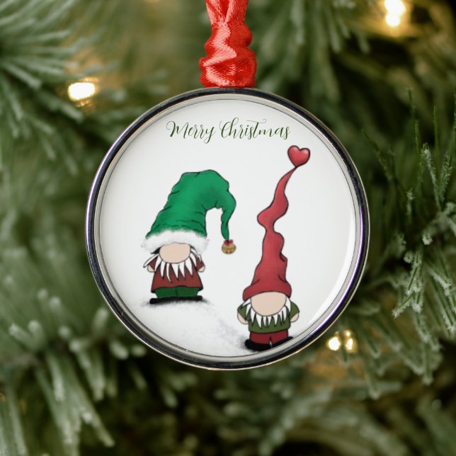 Adorable Gnome Posse Metal Ornament (Tree)