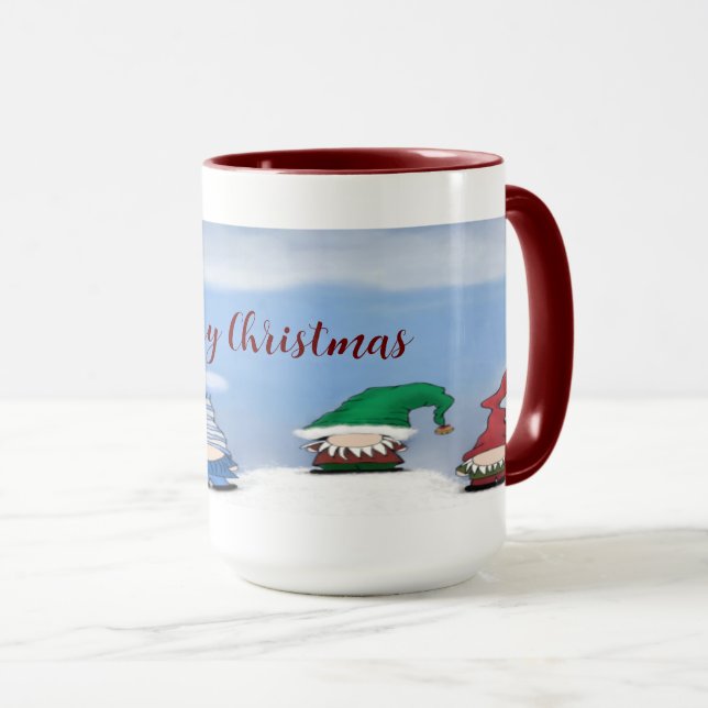 Adorable Gnome Posse Two-Tone Coffee Mug (Front Right)