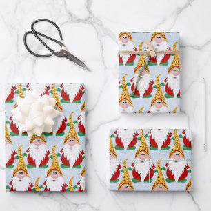 Adorable Gnome Xmas Christmas Kids Wrapping Paper Sheet