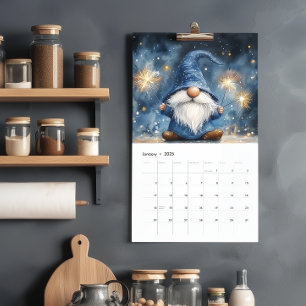 Adorable Gnomes 2025 Single Page Calendar