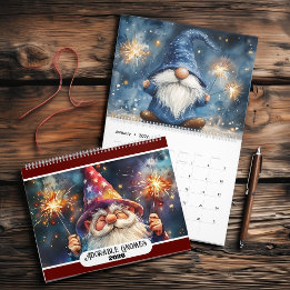 Adorable Gnomes 2026 Medium Two Page Calendar