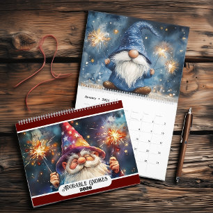 Adorable Gnomes 2026 Two Page Large Calendar