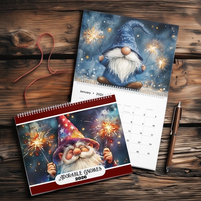 Adorable Gnomes 2026 Two Page Large Calendar (Creator Uploaded)