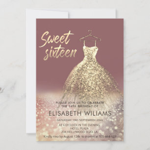Adorable gold dress charming glittery ombre invi invitation