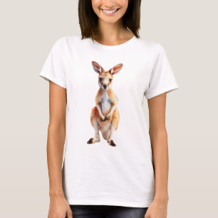 Adorable Golden Kangaroo Digital Art Illustration T-Shirt