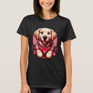 Adorable Golden Retriever Valentines Day Heart Dog T-Shirt