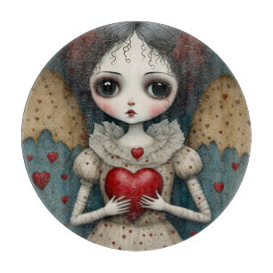 Adorable Gothic Valentine Doll Cutting Board