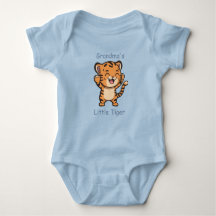 Adorable Grandma's Little Tiger Custom Blue