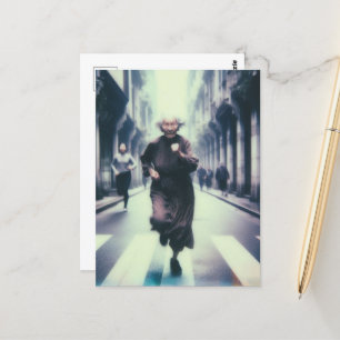 Adorable Granny on the Run Postcard