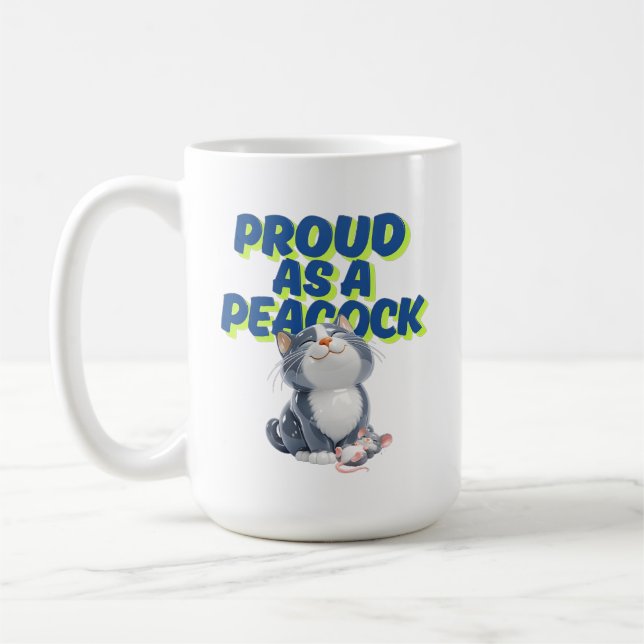  Adorable Gray Cat  Coffee Mug (Left)
