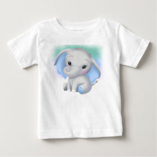 ADORABLE GRAY ELEPHANT WITH BLUE EARS BABY T-Shirt