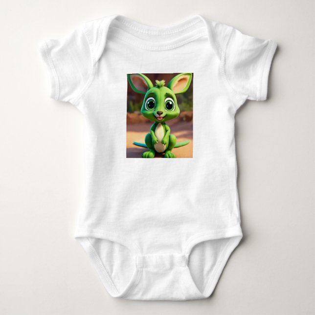 Adorable Green Baby Kangaroo Bodysuit (Front)
