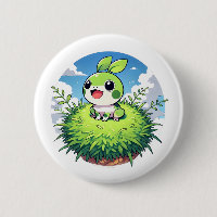 Adorable green frog with big eyes