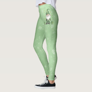 Adorable Green St. Patrick's Day Gnomes Leggings