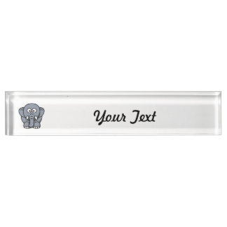 Adorable Grey Elephant Nameplate