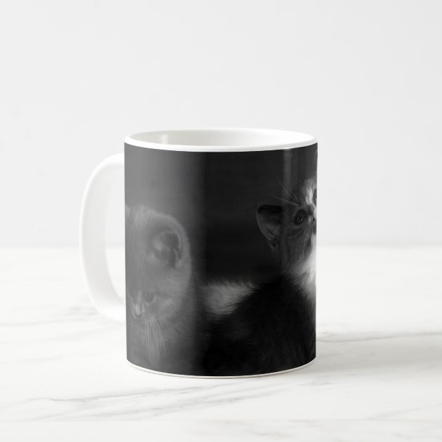 Adorable Grey Kitten Portrait Coffee Mug (Front Left)