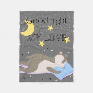 Adorable grey pattern kids fleece blanket