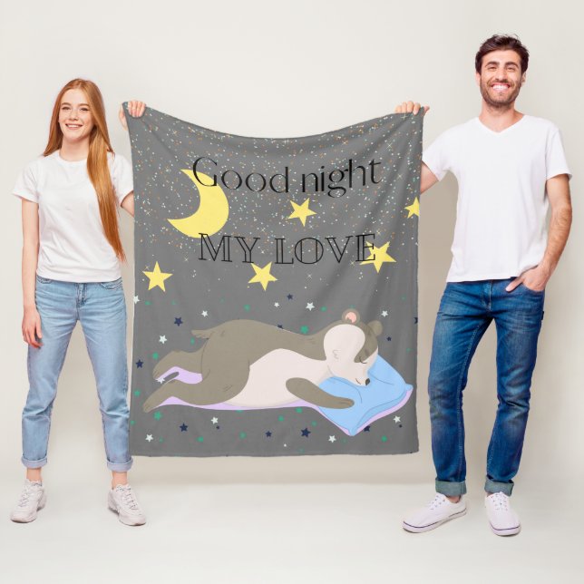Adorable grey pattern kids fleece blanket (In Situ)