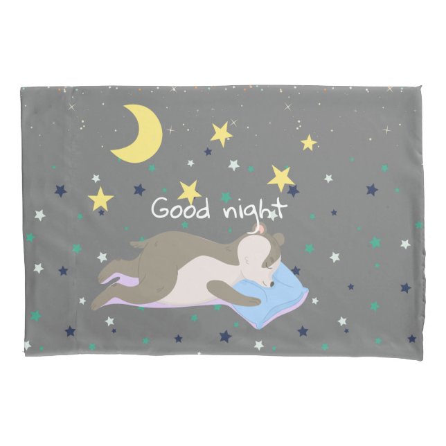 Adorable grey pattern kids pillowcase (Front)