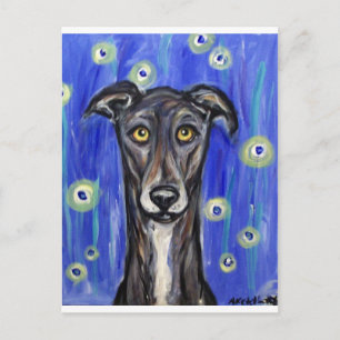 Adorable Greyhound portrait Postcard