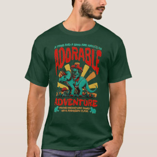 Adorable Groovy Animals Frog And Dino 90s family T-Shirt