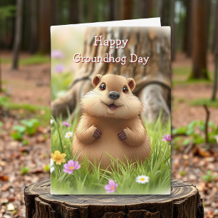 Adorable Groundhog Day Card