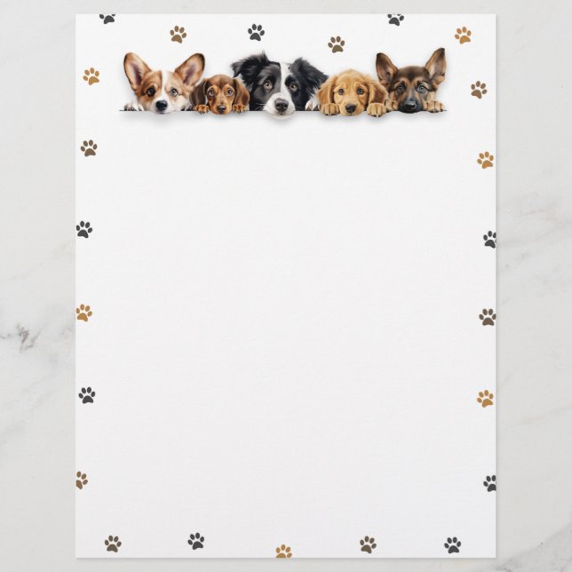 Adorable group of dogs Stationery Paper (Front)