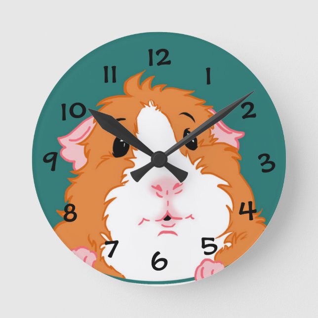 Adorable Guinea Pig Clock (Front)