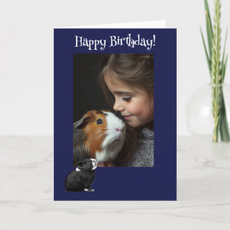 Adorable Guinea Pig Fun Photo Birthday Card