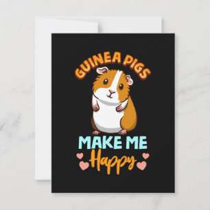 Adorable Guinea Pigs Make Me Happy Thank You Card